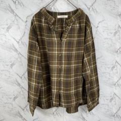 【HEART MARKET】シャツ　長袖　チェック　フリーサイズ　茶色　黄色