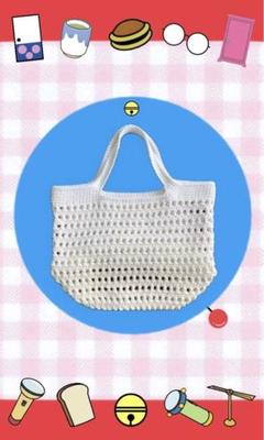 ハンドメイド　メッシュバッグ　ホワイト ネットバッグ　トートバッグ