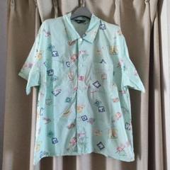 【キッズヴィンテージ】80年代 パステルカラー 柄シャツ 半袖シャツ 150
