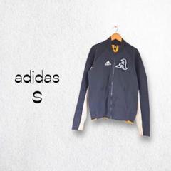 アディダス adidas ブルゾン トラックジャケット　【S】英字ロゴ ブラック