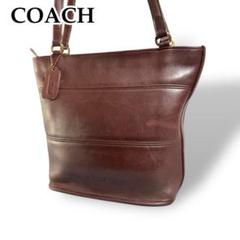美品 OLD COACH トートバッグ チャーム付 グラブタンレザー ブラウン
