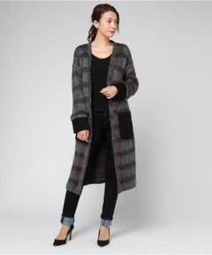 ◈AVIE◈シャギーチェックガウンコート◈ニットコート◈ニットガウン◈新品のサムネイル