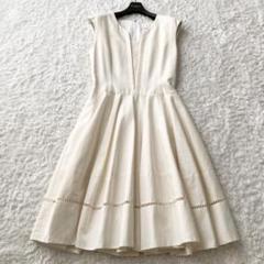 極美品　フォクシー　コットンピケワンピース　梯子レース　はしごレース　サイズ40 極美品 フォクシー コットンピケワンピース 梯子レース はしご