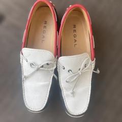 【極美品】REGAL デッキシューズ トリコロール ドライビング モカシン 24 ◇REGAL◇リーガル 24.5cm デッキシューズ トリコロール レザー