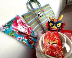詰め合わせ　福　漁師網　パンダ　赤　黄　白　台湾　チャイナ　花柄　春　食器　茄子 詰め合わせ 福 漁師網 パンダ 赤 黄 白 台湾 チャイナ 花柄 春