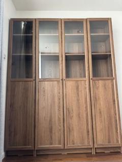 (友夢) IKEA BILLY OXBERG ピース1 BILLY / OXBERG bookcase with doors, birch effect, 311/2x113