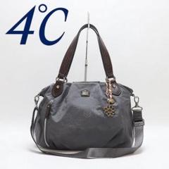B6800□4℃ ナイロン×レザー 総柄 チャーム付 2Way ショルダー