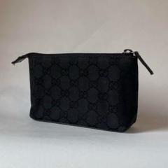 GUCCI】 ブラック GGパターン ポーチ - メルカリ