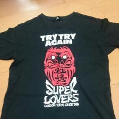 ほぼ新品　スーパーラヴァーズ　半袖 Tシャツ 両面プリント　ブルー　古着 ほぼ新品 スーパーラヴァーズ 半袖 Tシャツ 両面プリント ブルー