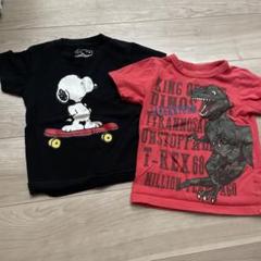 スヌーピーと恐竜デザインTシャツ2枚セット　100 110