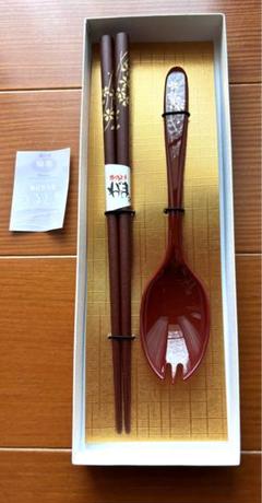 赤と黒の漆器カップとスプーンセット 輪島塗本舗 福忠 能登輪島
