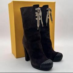【極美品】FENDI ファー ポンポン ブーツ　さショートブーツ　ヒール BONITA - ショートファーブーツの通販 by ぎぃ's shop｜ボニータ