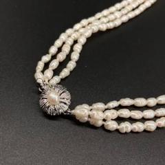 新品未使用　コンク貝花リバーシブル　あこやケシパールネックレス あこやケシパール ネックレス | KJM-pearl
