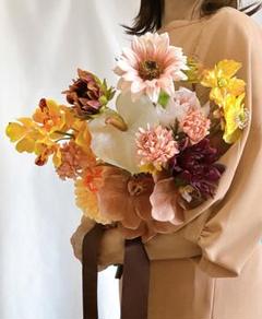アーティフィシャルフラワー　クラッチブーケ　ウエディング　造花　前撮り　秋色