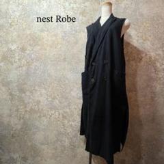 nest Robe ネストローブ ブラックリネンクルーベスト nest Robe ネストローブ 24AW ブラックリネンクルーベスト