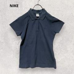 NIKE ナイキ ポロシャツ L ネイビー スウッシュ シンプル 半袖 3501