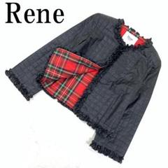 LA6866 René ルネ ラメ キルティングジャケット ブラック 36
