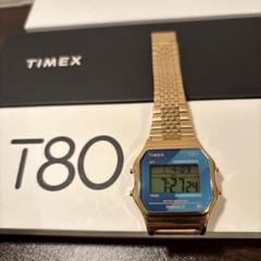 【あっちゃん】TIMEX T80 ピンクゴールド ブルー デジタル腕時計 あっちゃん様専用】TIMEX T80 ピンクゴールド ブルー デジタル
