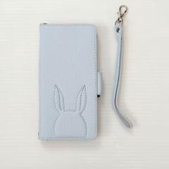 iPhone iPhoneケース 手帳型 ライトブルー 手帳型ケース うさぎ