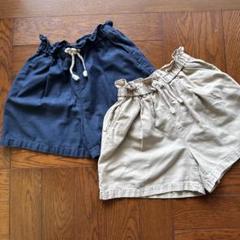 FOXEY 麻 ショートパンツ 2点セット 38 ネイビー ベージュ