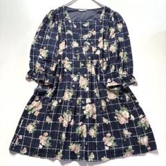 未使用同様 ローズティアラ42サイズ 花柄レース 五分袖 チュニック 新品未使用 Rose Tiara ローズティアラ フラワープリントローン
