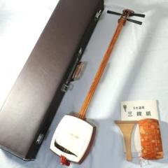 良品　細棹長唄三味線　レザーハードケース　正寸　木撥　駒　調子笛　胴掛け 三味線ケース 新・600DPU撥水軽量長ケース（細棹・中棹三味線用