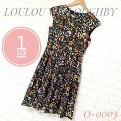 【美品✨】LOULOUWILLOUGHBY　ルルウィルビー　黒　ワンピース　花柄 アルアバイル ルルウィルビー SUNFLOWER刺繍ワンピース ひまわり