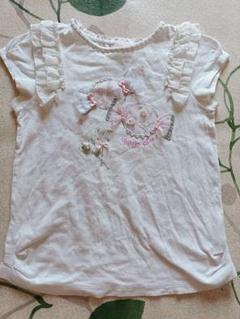 ホワイトフリルTシャツ 100cm