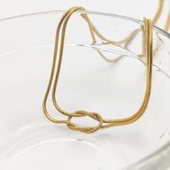 ノット スネークチェーン 高品質 サージカルステンレス チョーカー ネックレス
