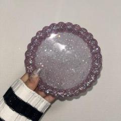 レジントレイ ピンク ラメ アクセサリートレイ