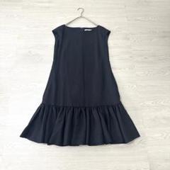 【極美品】 FOXEY LINEN DAHLIA ワンピース ドレス ネイビー