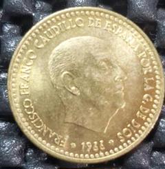スペイン1 ペセタ1966年フランシスコ・フランコ紋章硬貨 - メルカリ