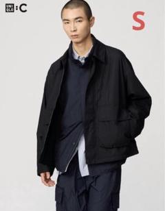 UNIQLO C コットンショートブルゾン ブラック　Sサイズ UNIQLO:C コットンショートブルゾン Sサイズ ブラック ユニクロ