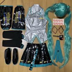 初音ミク 通常衣装 コスプレ メタリック フルセット ウィッグ 靴