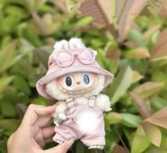 即日発送】LABUBU ラブブ 着せ替え 6点セット 黒ピンク白ニット labubu ラブブ着せ替え服 P ピンク オーバーオール2点セット