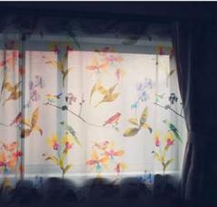 スミノエ☆鳥と花のレースカーテン縦115㌢✖️横95㌢　2枚 スミノエ☆鳥と花のレースカーテン縦115㌢✖️横95㌢ 2枚 - メルカリ