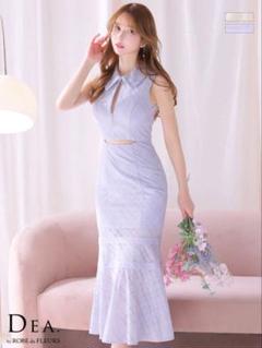 DE3522＊シアー素材チェック柄ミモレ丈ドレスblgyL DE3522＊シアー素材チェック柄ミモレ丈ドレスblgyL - メルカリ