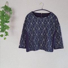 アーバンリサーチ（F）刺繍花柄レース カットソー バックファスナー