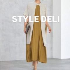 【美品】スタイルデリ　配色レイヤード　プリーツワンピース