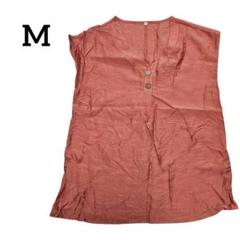 【M】 ノースリーブ テラコッタ トップス ブラウス