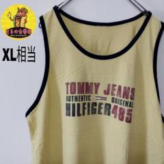 usa古着 TommyJeans　タンクトップXL相当　イエローネイビー