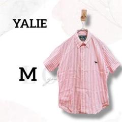 半袖シャツ　M　美品　ストライプ　綿１００　お洒落　上品　春夏　ワンポイント