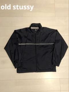 オールドステューシー OLD STUSSY 黒 ナイロンジャケット90s M OLD STUSSY 90s ナイロンジャケット MD 黒【ピンバッジセット】