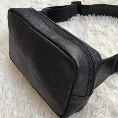 現行　ハッシュタグ　本革　オールレザー　ボディバッグ　ウエストポーチ　黒 ボディバッグ ブラック – HushTug