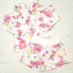 ちびRady★ラッシュガード 2点セットハーフパンツ 85～95cm 水着 花柄