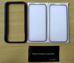 iPhone6.7インチフィルム 黒縁ガイド枠付き ２枚セット