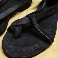 JULIUS カッティングレザーサンダル サイズ1 BLACK(黒)