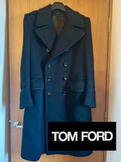 トムフォード極美品ウールピーコートネイビー濃紺 TOM FORD ◇トムフォード◇メンズ チェスターフィールド コート