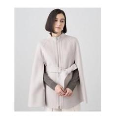 【美品】ANAYI グレー ハイネック ポンチョコート 美品】ANAYI グレー ハイネック ポンチョコート