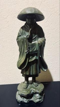 日本全国送料無料商品 | 特集  古美術品 親鸞聖人像 仏教美術 金属製 浄土真宗 約25cm 置物 彫刻